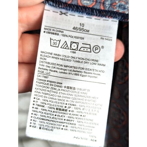 BANANA REPUBLIC Geo Scarf Print Drop-Waist Shift Dress Cottage Flirty Size 10 - Picture 6 of 6